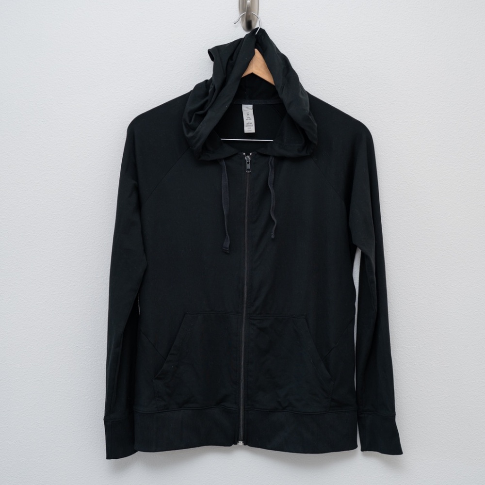 Balance Collection Women's Black Full Zip Hoodie Jacket Size Medium